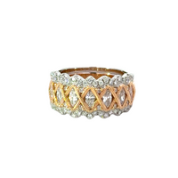 18kt Tu-Tone Gold Natural Diamond Free Form Ring (0.98ct)