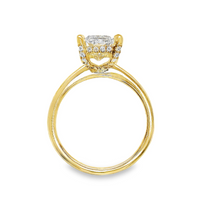 18kt Yellow Gold Lab-Grown Radiant Diamond and Natural Round Diamond Engagement Ring (2.78ct)