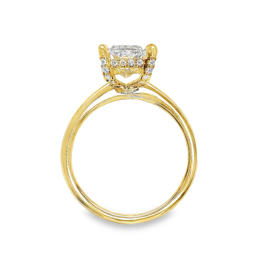 18kt Yellow Gold Lab-Grown Radiant Diamond and Natural Round Diamond Engagement Ring (2.78ct)