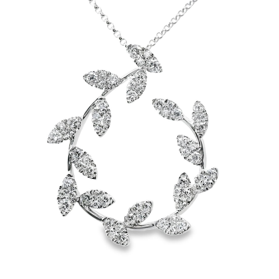 18kt White Gold Natural Diamond Free Form Pendant (0.74ct)