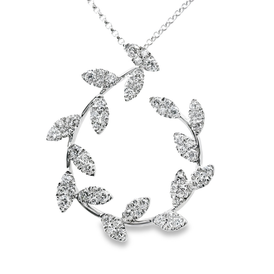18kt White Gold Natural Diamond Free Form Pendant (0.74ct)