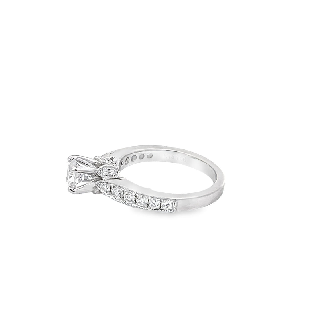 18K White Gold Lab-Grown Brilliant Diamond Engagement Ring (.52ct)