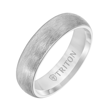 Triton White Tungsten Carbide 6mm Comfort Fit Ring