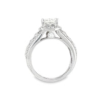 18K White Gold Natural Cushion Cut Diamond Engagement Ring (1.54ct)