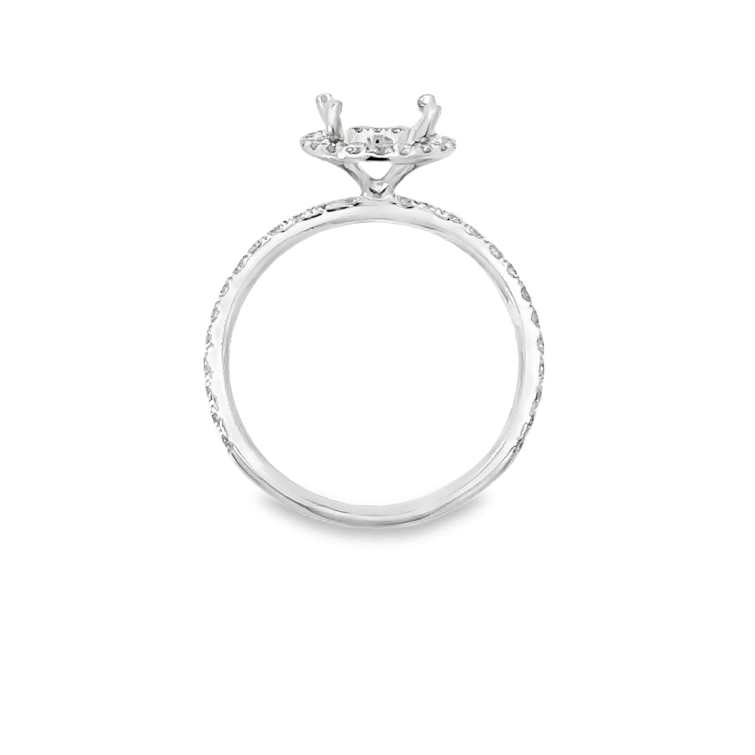 14kt White Gold Halo Natural Diamonds Semi-Mount Ring (0.44ct)