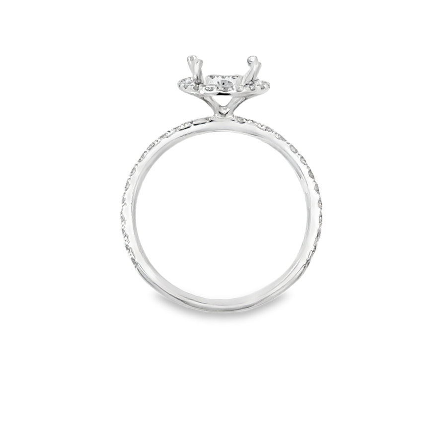 14kt White Gold Halo Natural Diamonds Semi-Mount Ring (0.44ct)