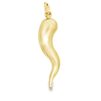 18kt Yellow Gold 41mm Italian Made Horn Pendant (2.13g)