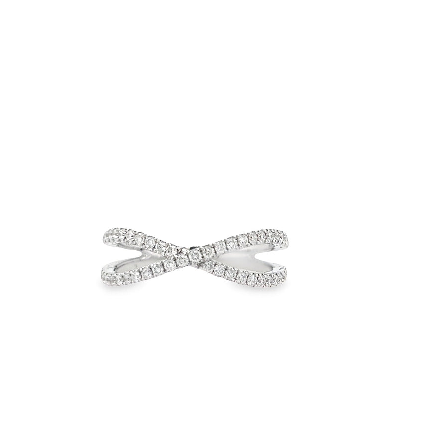 18K White Gold Diamond Criss-Cross Ring (.36ct)