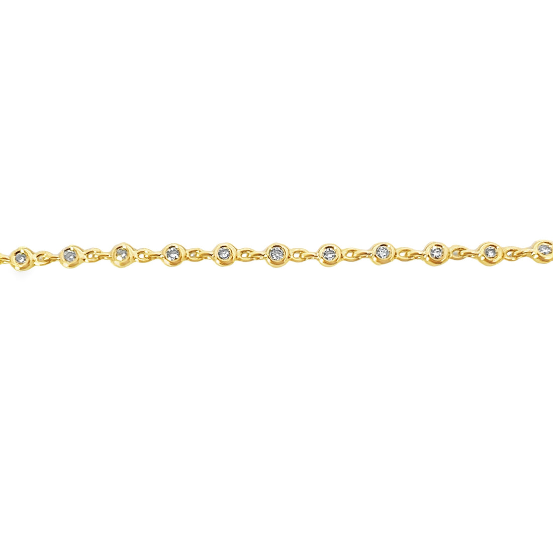 18K Yellow Gold Natural Diamond Tennis Bracelet (.28ct)