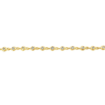 18K Yellow Gold Natural Diamond Tennis Bracelet (.28ct)