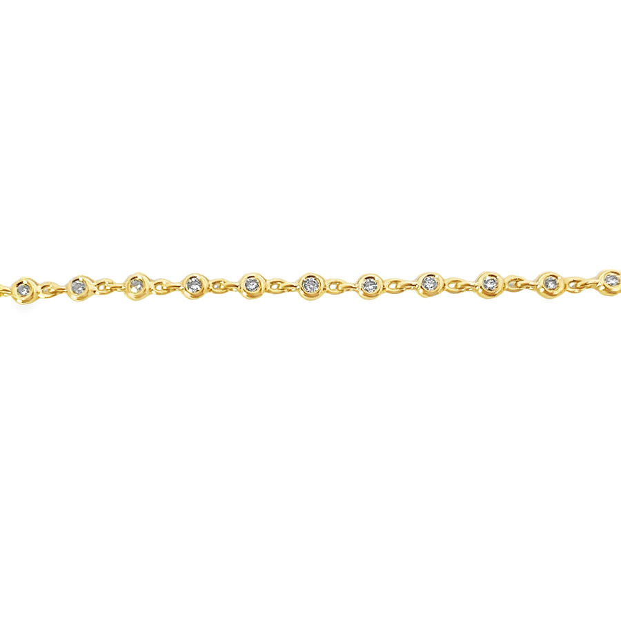 18K Yellow Gold Natural Diamond Tennis Bracelet (.28ct)