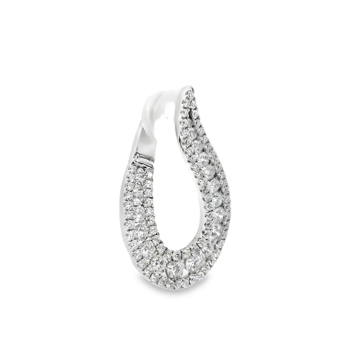 18kt White Gold Natural Diamonds Medium Hoop Earrings (2.44ct)
