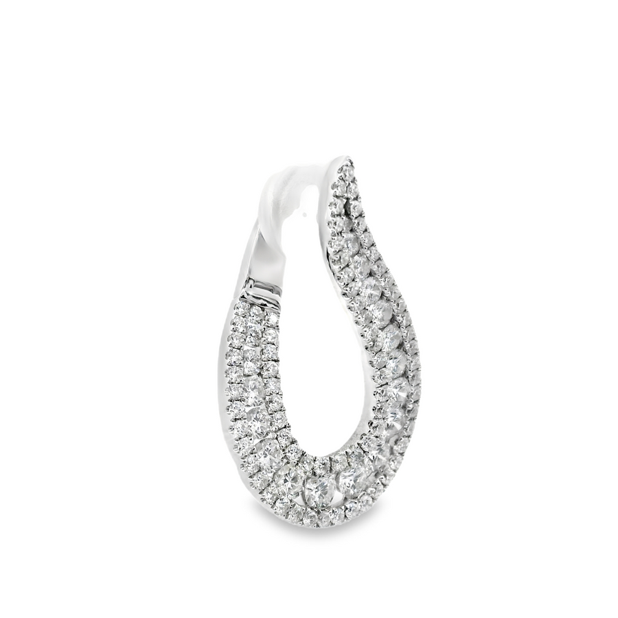 18kt White Gold Natural Diamonds Medium Hoop Earrings (2.44ct)