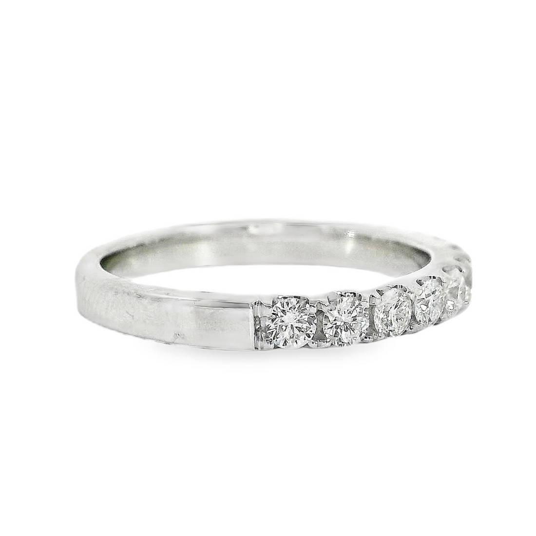 18kt White Gold Natural Round Diamond Wedding Ring (.63ct)