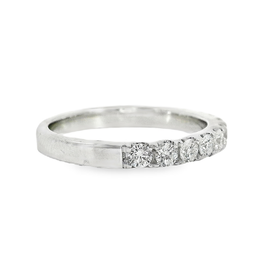 18kt White Gold Natural Round Diamond Wedding Ring (.63ct)