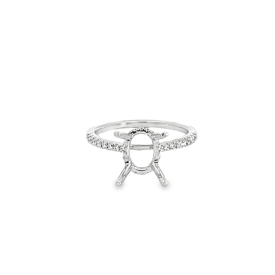 18K White Gold Natural Round Diamond Semi-Mount Ring (.23ct)