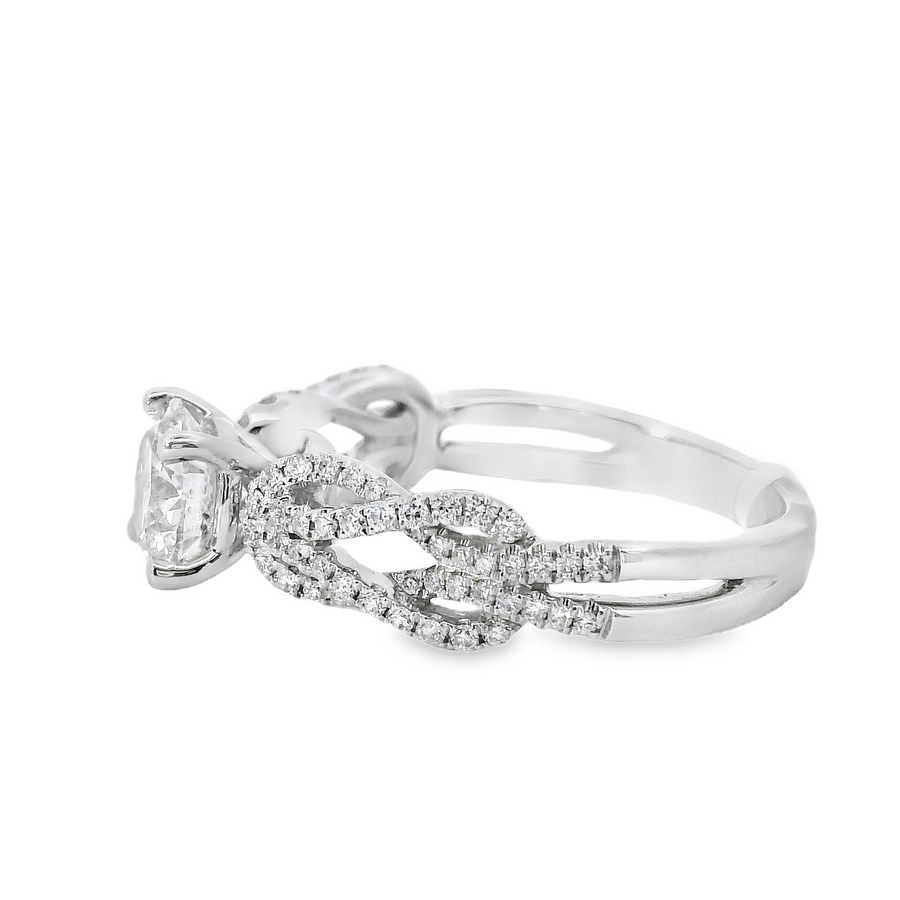 18kt White Gold Natural Round Diamond Engagement Ring (1.35ct)