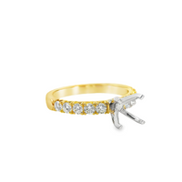 14kt Yellow Gold Natural Round Diamond Semi-Mount Ring (.49ct0