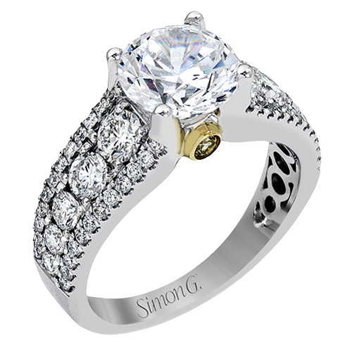 Simon G 18K White Gold Natural Round Brilliant Diamond Engagement Ring (2.02ct)