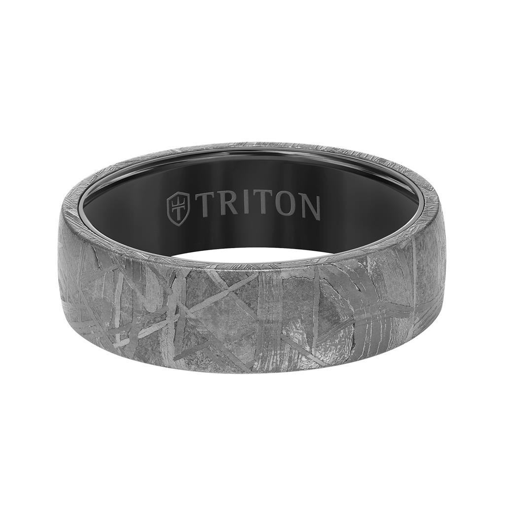 Artcarved Black Tungsten and Meteorite 7mm Ring