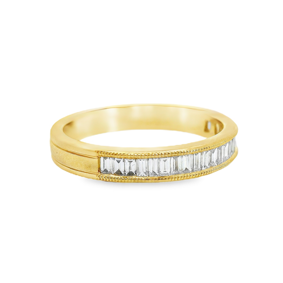 18kt Yellow Gold Natural Baguette Diamond Wedding Ring (.39ct)