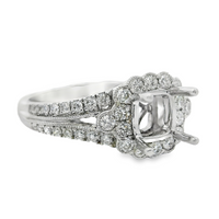 18kt White Gold Natural Full-Cut Diamond Semi-Mount Ring (.63ct)