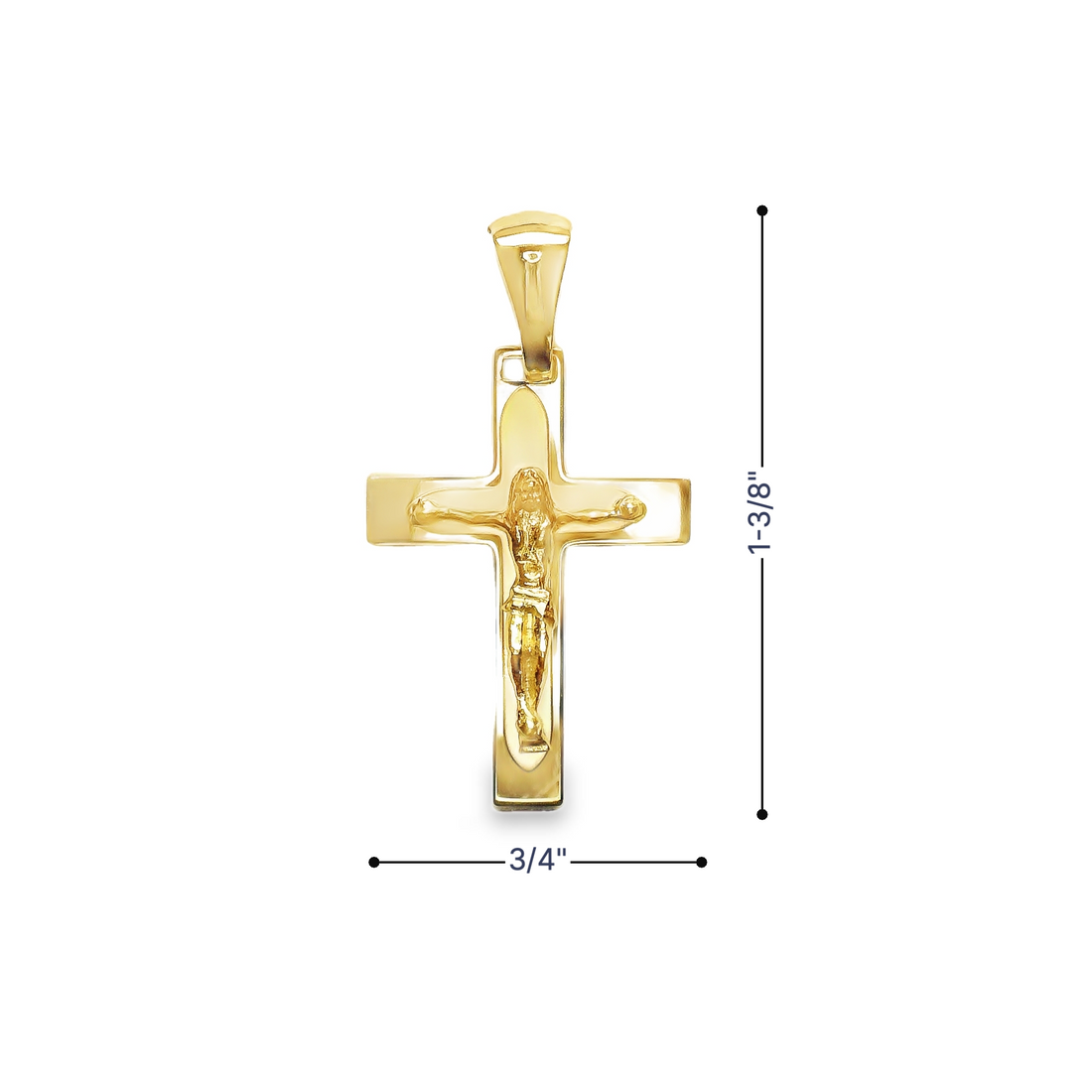 18kt Yellow Gold Italian Made Crucifix Charm (3.43g)