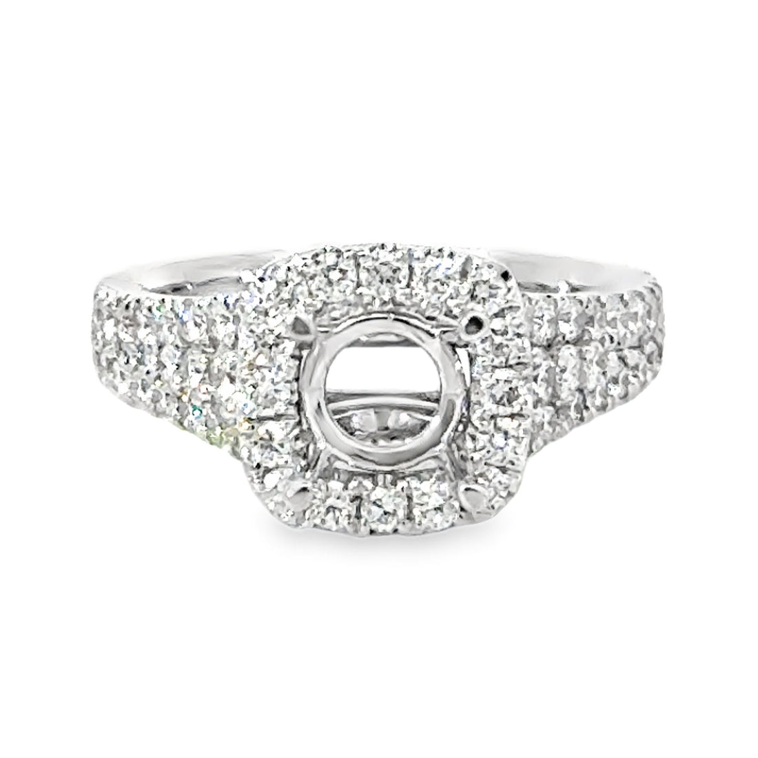 18kt White Gold Halo Natural Diamonds Semi-Mount Ring (1.26ct)