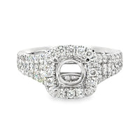 18kt White Gold Halo Natural Diamonds Semi-Mount Ring (1.26ct)