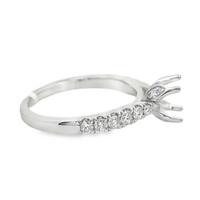 18kt White Gold Natural Round Diamond Semi-Mount Ring (.47ct)