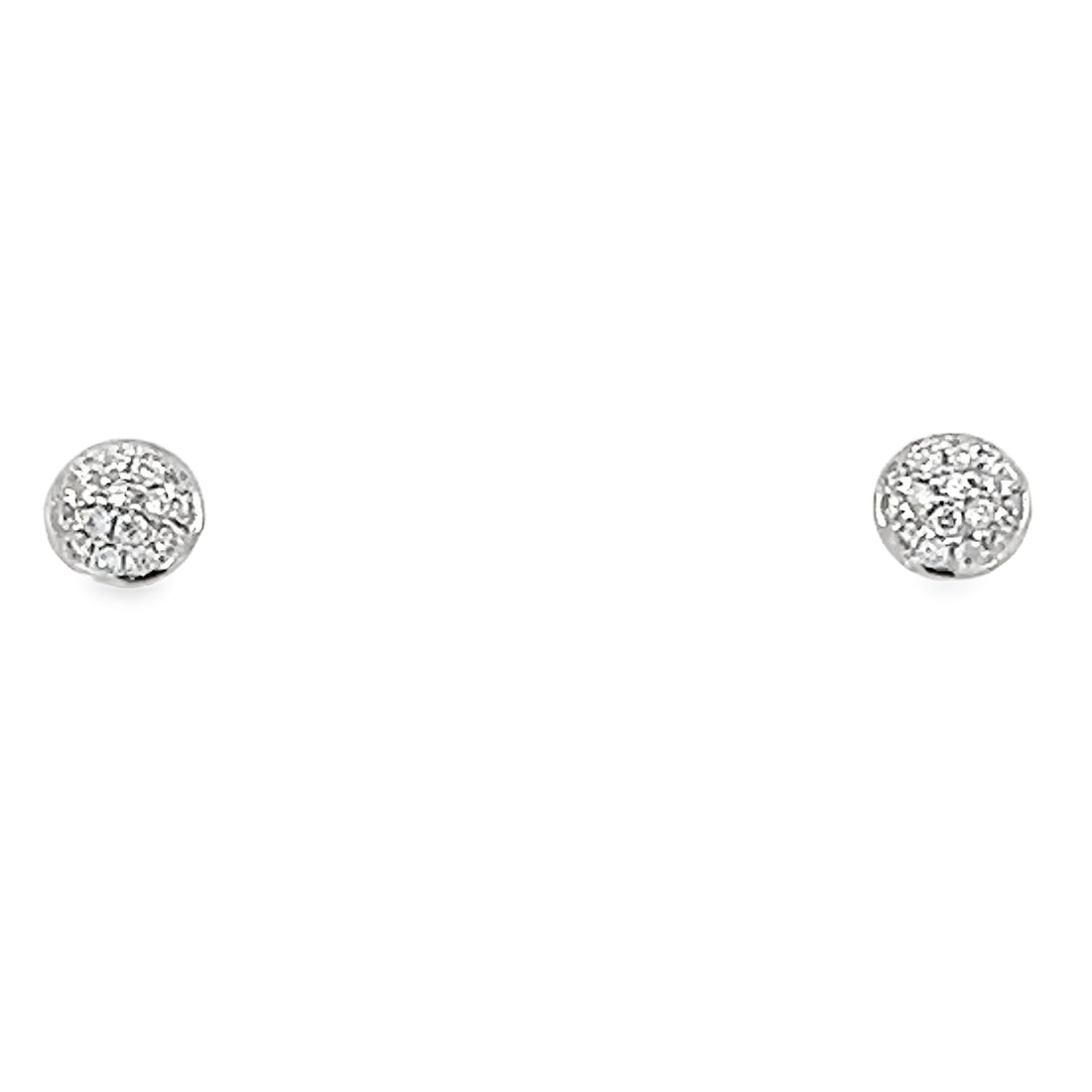 18kt White Gold Natural Diamonds Button Earrings (0.15ct)