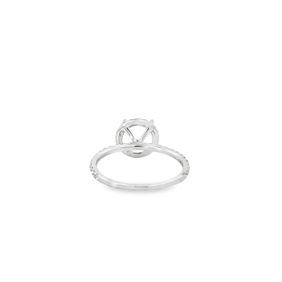 14kt White Gold Halo Natural Diamonds Semi-Mount Ring (0.44ct)