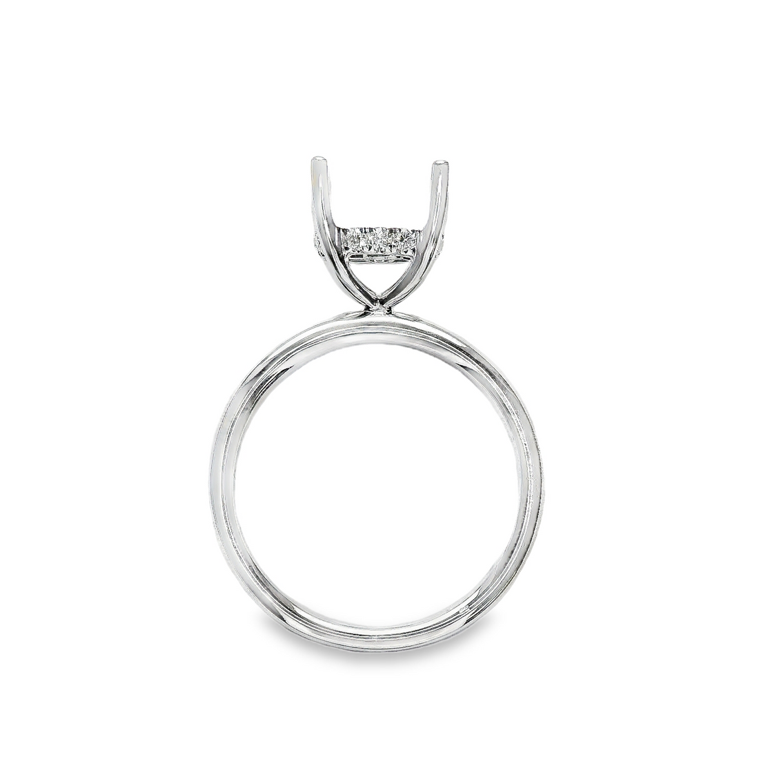 18kt White Gold Natural Round Diamond Semi-Mount Ring (.11ct)