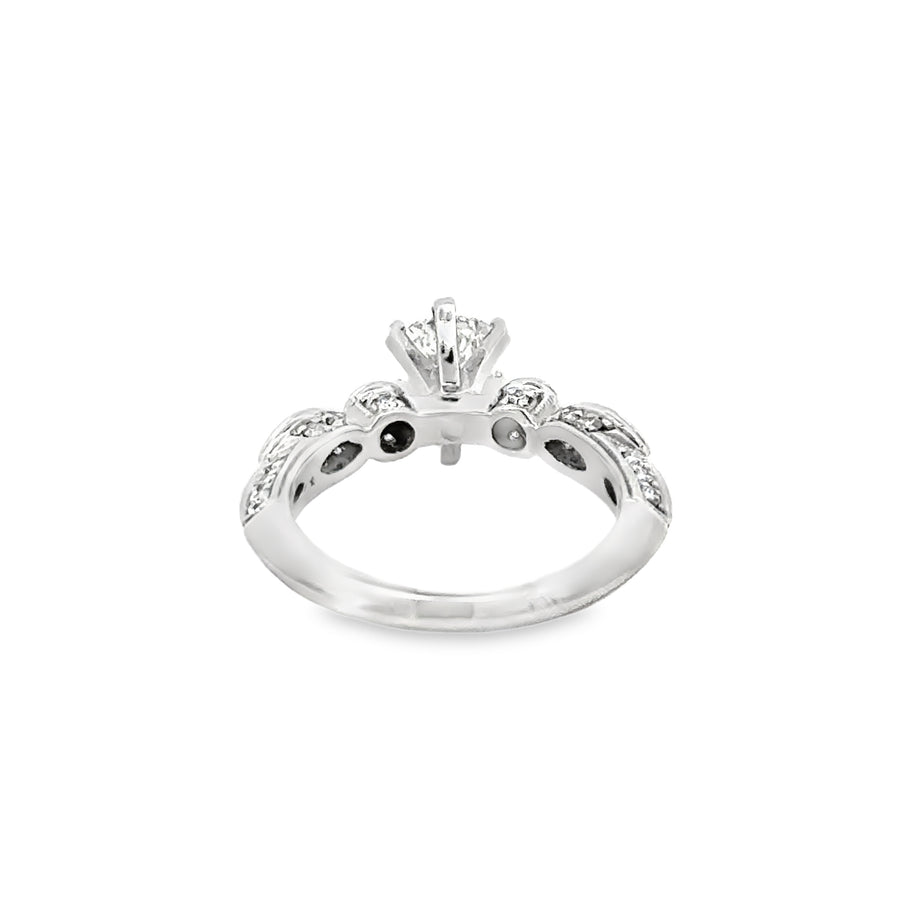 18kt White Gold Natural Pear Diamond Engagement Ring (0.9ct)