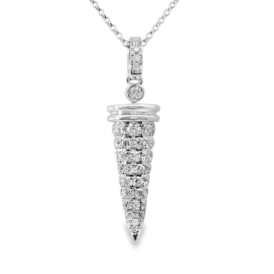 18kt White Gold Natural Diamond Drop Pendant (1.24ct)