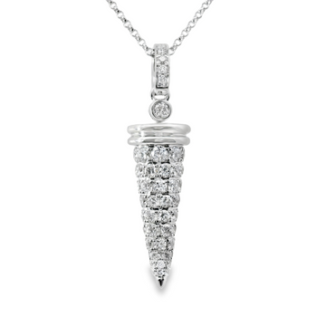 18kt White Gold Natural Diamond Drop Pendant (1.24ct)