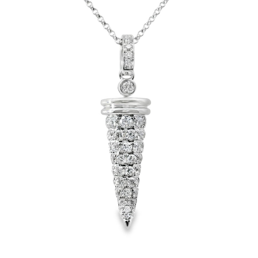 18kt White Gold Natural Diamond Drop Pendant (1.24ct)
