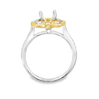 18kt Tu-Tone Gold Halo Natural Diamonds Semi-Mount Ring (0.33ct)