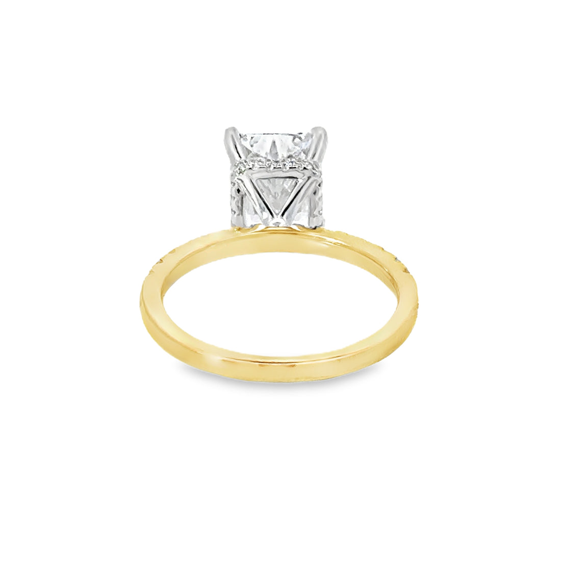 18kt Tu-Tone Gold Lab-Grown Radiant Diamond Engagement Ring (4.35ct)