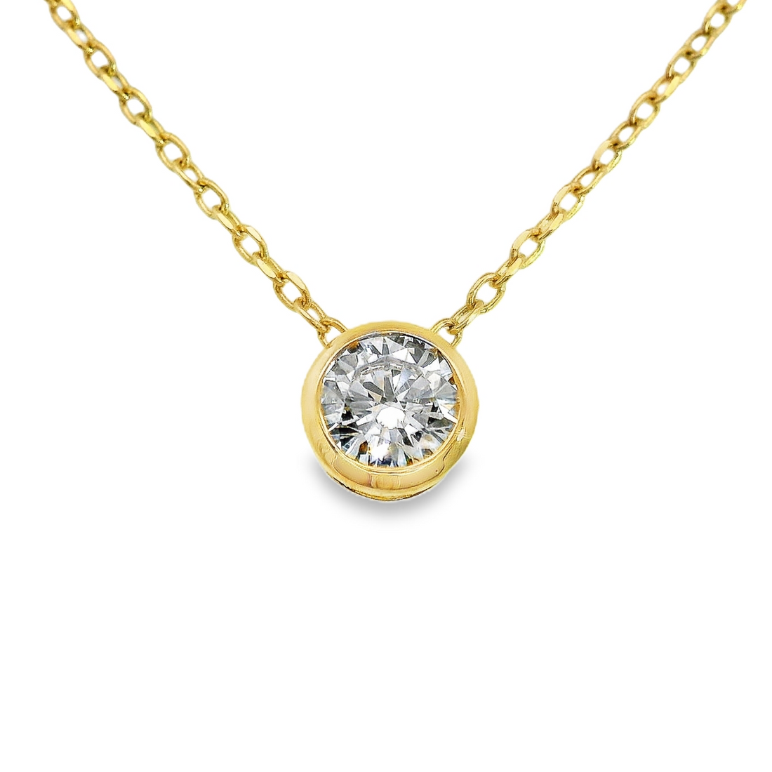 14kt Yellow Gold Lab-Grown Round Diamond Pendant (.69ct)