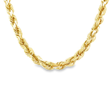 14K Yellow Gold 22" 4mm Diamond Cut Rope Chain (28.6g)