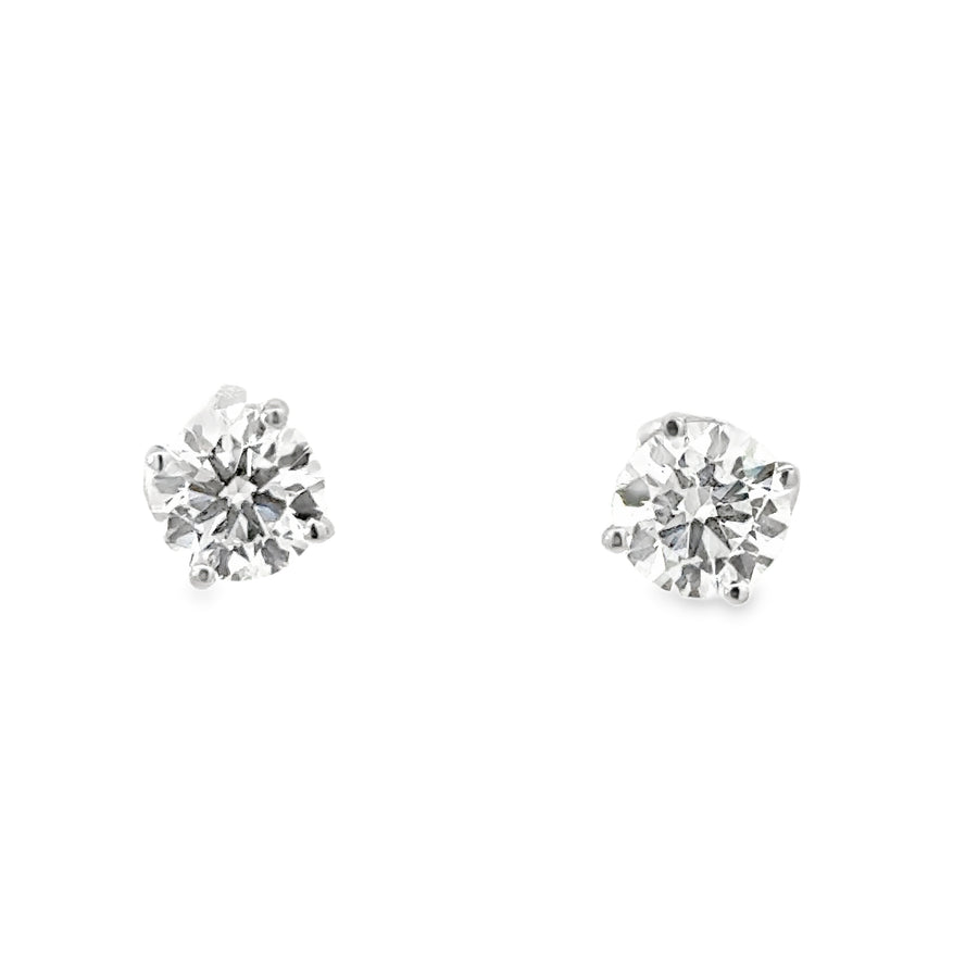 14kt White Gold Lab-Grown Round Diamond Studs (2.01ct)