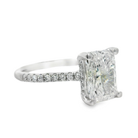 18kt White Lab-Grown Radiant and Natural Round Diamonds Hidden Halo Engagement Ring (2.34ct)