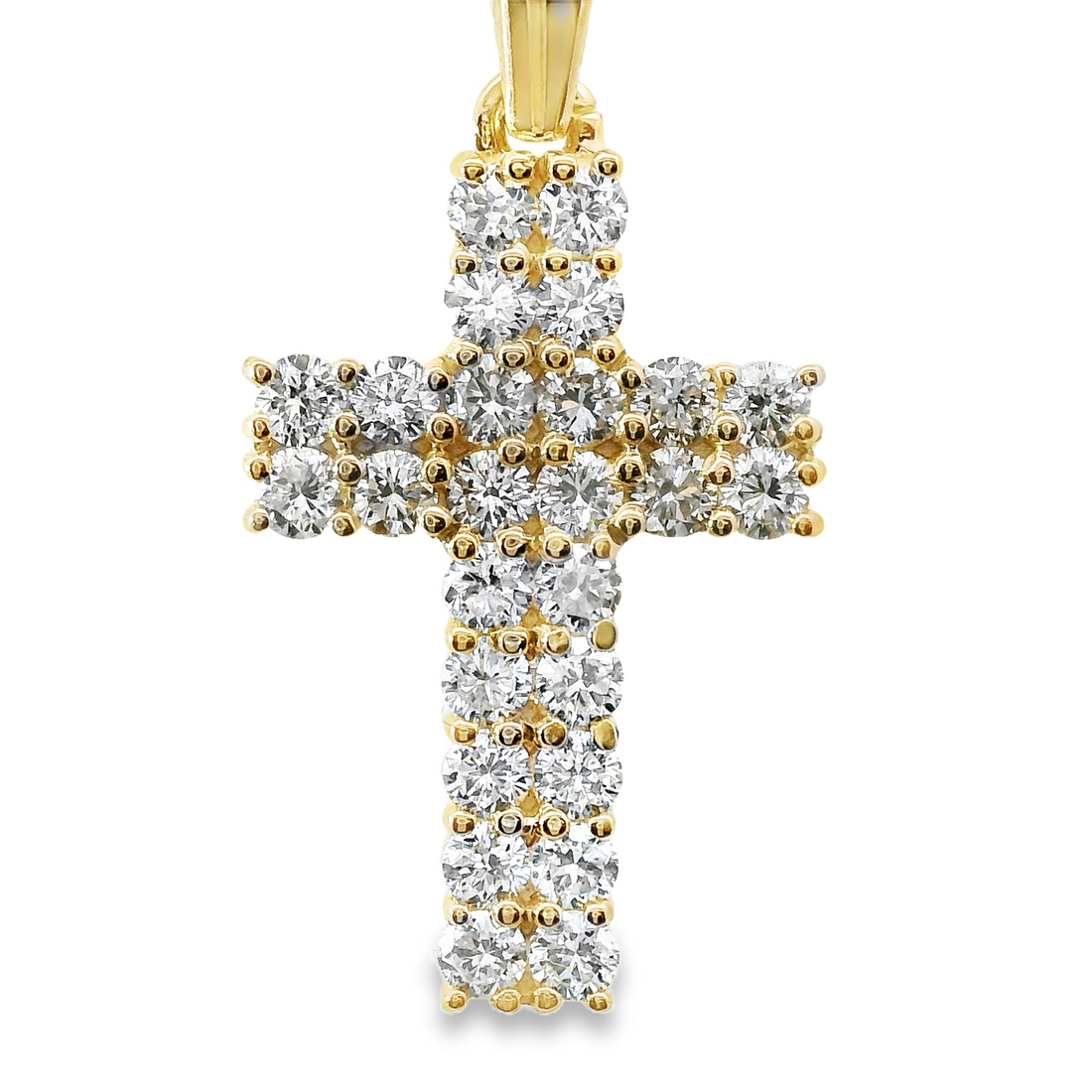 14kt Yellow Gold Lab-Grown Diamond Cross Pendant (0.86ct)