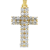 14kt Yellow Gold Lab-Grown Diamond Cross Pendant (0.86ct)