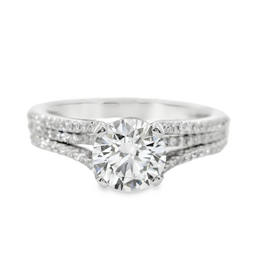 18kt White Gold Lab-Grown Round Diamond Engagement Ring (1.31ct)