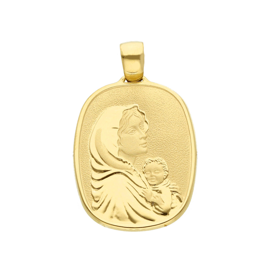 18K Yellow Gold Blessed Mother and Child Pendant (3.28g)