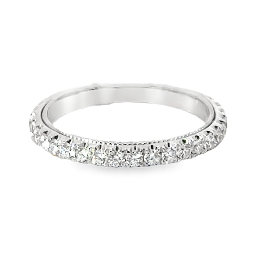 18kt White Gold Diamond Prong Set Wedding Ring (0.52ct)