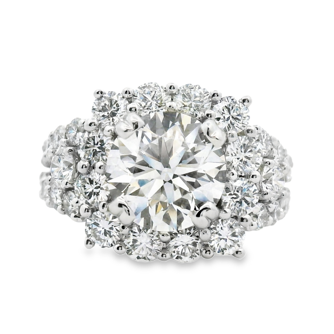 18kt White Gold Round Diamond Engagement Ring (5.27ct)