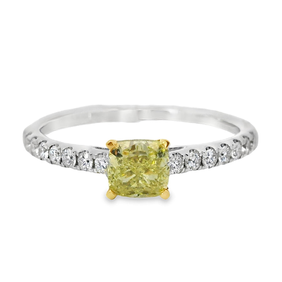 14kt White Gold Natural Round Diamond Engagement Ring (0.78ct)